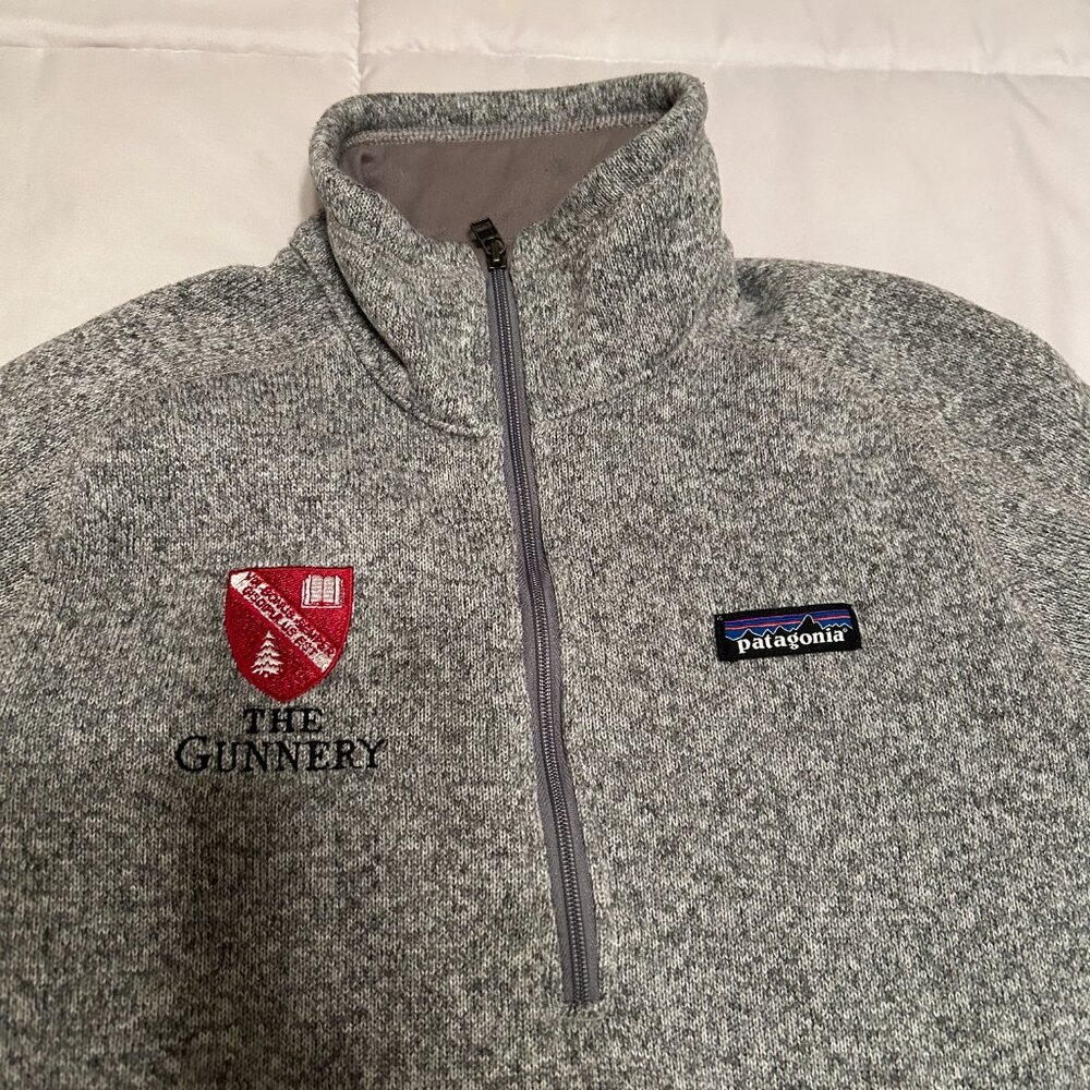 Patagonia Sweater 1/4 Zip Pullover Womens Medium Heather Gray Fleece Knit w Logo - Picture 4 of 12